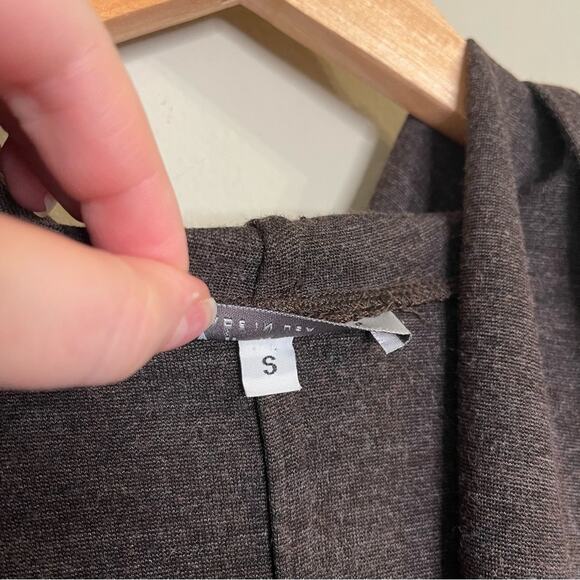 Bryn Walker Morgen Open Front Longline Hoodie Cardigan in Brown S - Picture 8 of 12